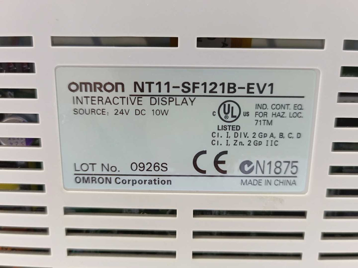 OMRON NT11-SF121B-EV1 Interactive Display 24 VDC 10 W
