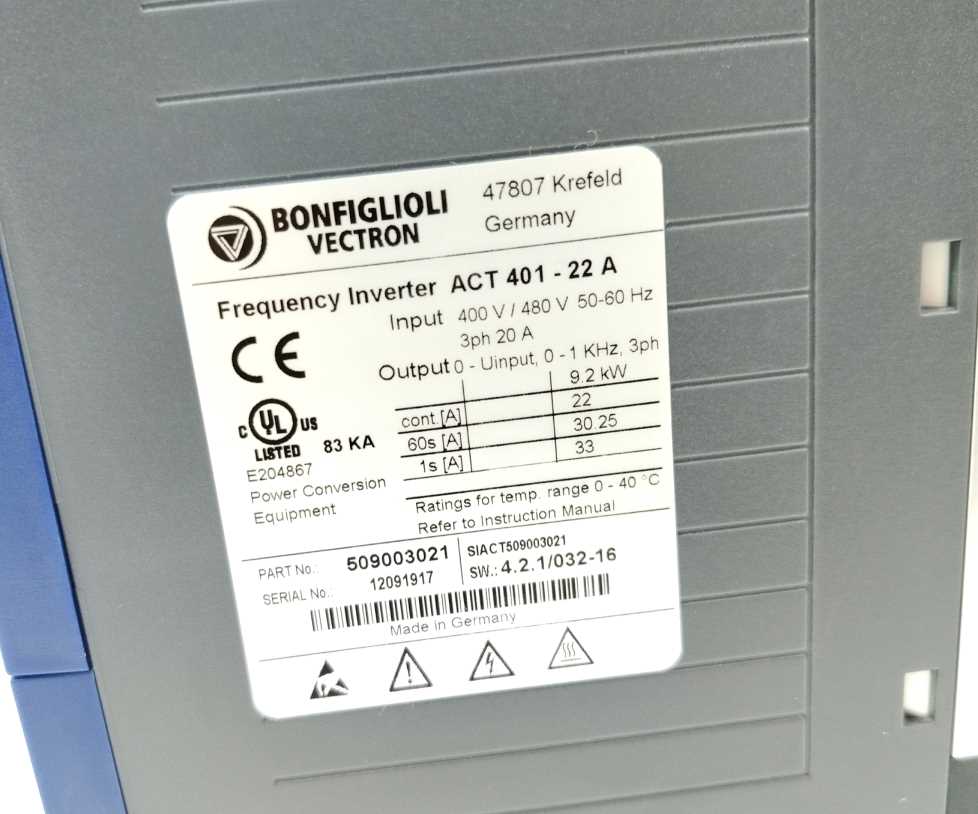 BONFIGLIOLI 509003021 ACT401-22A Frequency Inverter