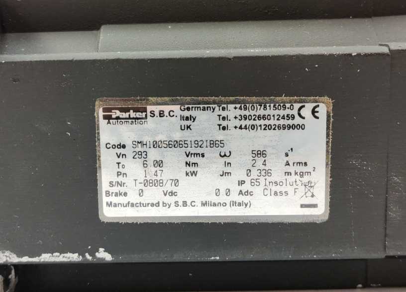 Parker Automation SMH10056065192IB65 Servo motor