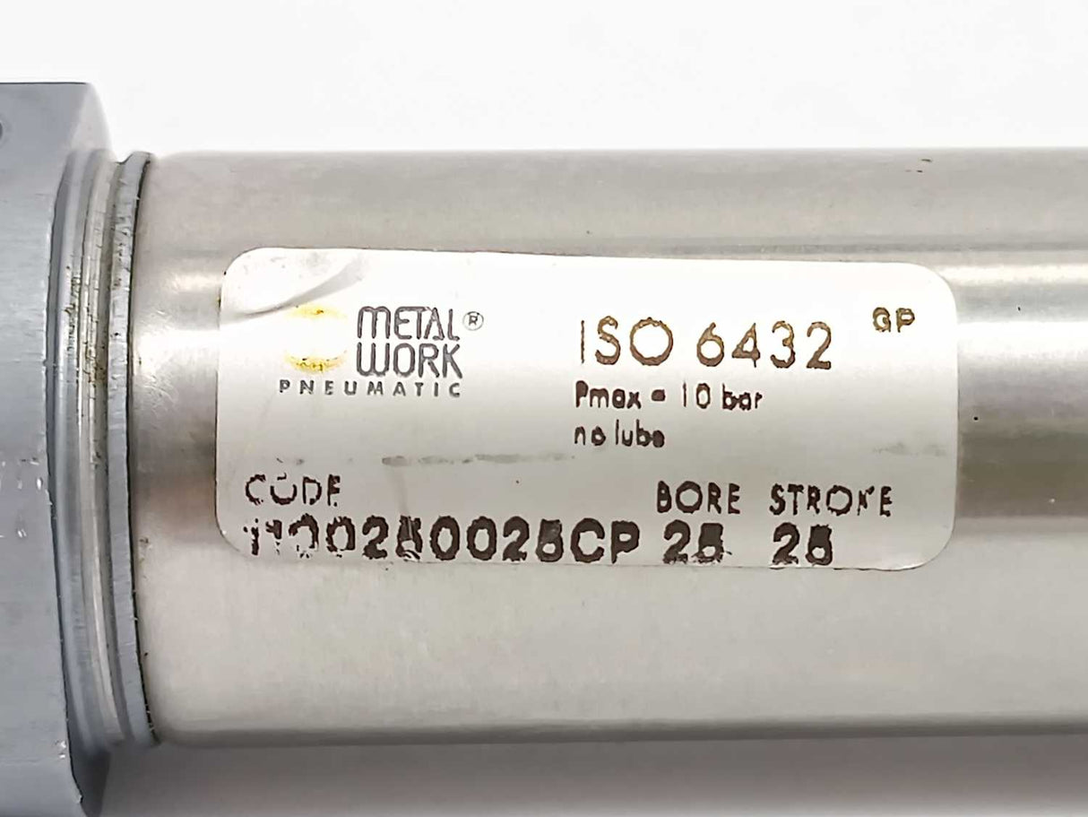 Metal Work 1100250025CP ISO 6432 Compact Cylinder SL=25mm
