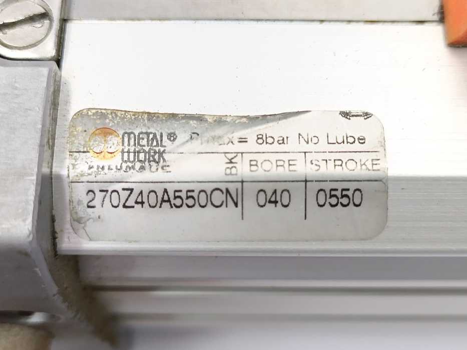 Metal Work 270Z40A550CN Rodless Cylinder w/ 1x CE32MP Hall Effect Sensor