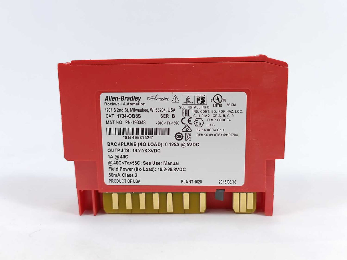 AB 1734-OB8S Ser B, 8 Channel Safety Sourcing Output Module