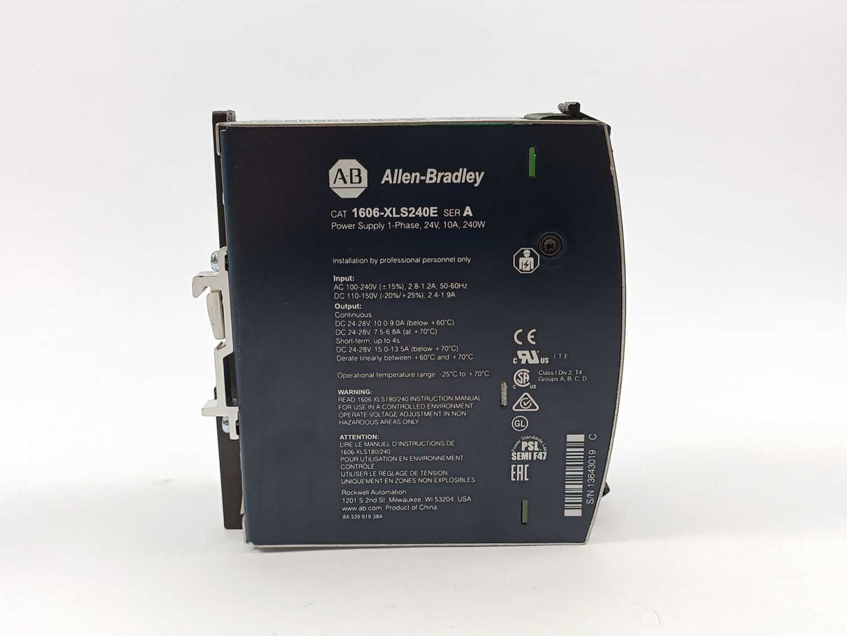 AB 1600-XLS240E Ser A Power Supply 1-Phase, 24V, 10A, 240W