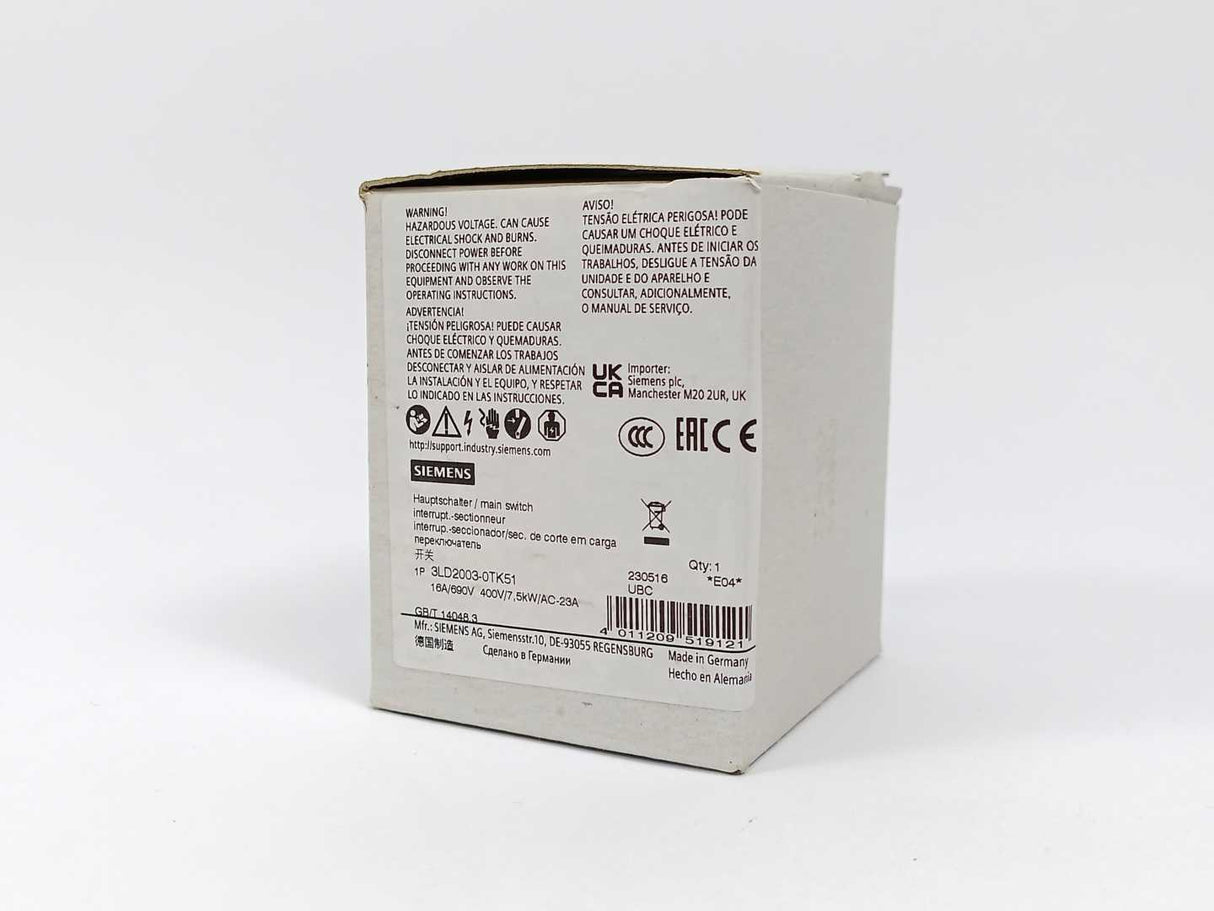 Siemens 3LD2003-0TK51 SENTRON, Switch disconnector 3LD