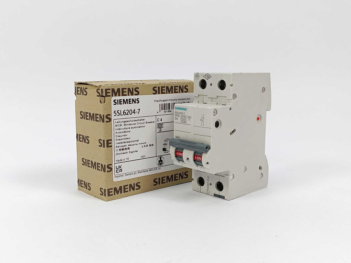 Siemens 5SL6204-7 Circuit Breaker 6KA 2POL C4
