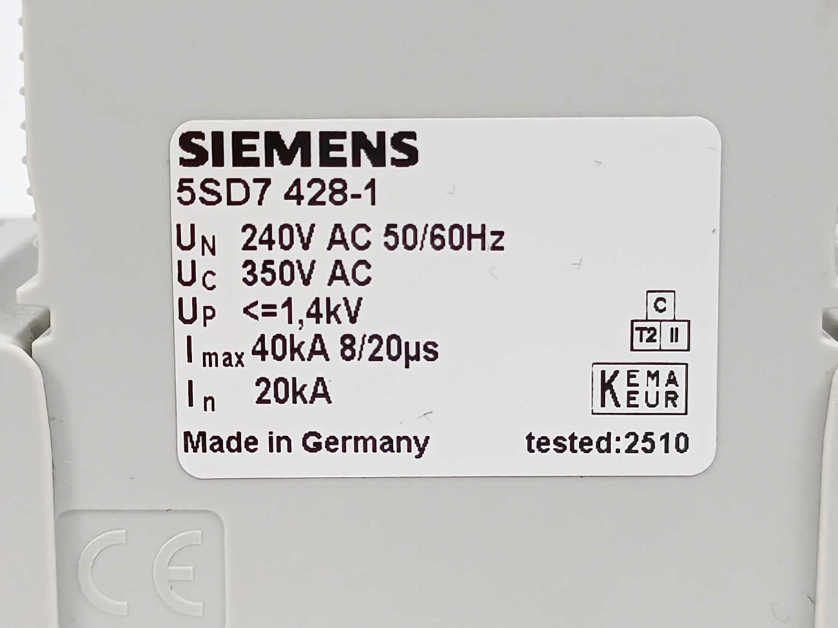 Siemens 5SD7428-1 Plug in x3 & 5SD7423-1 Surge arrester