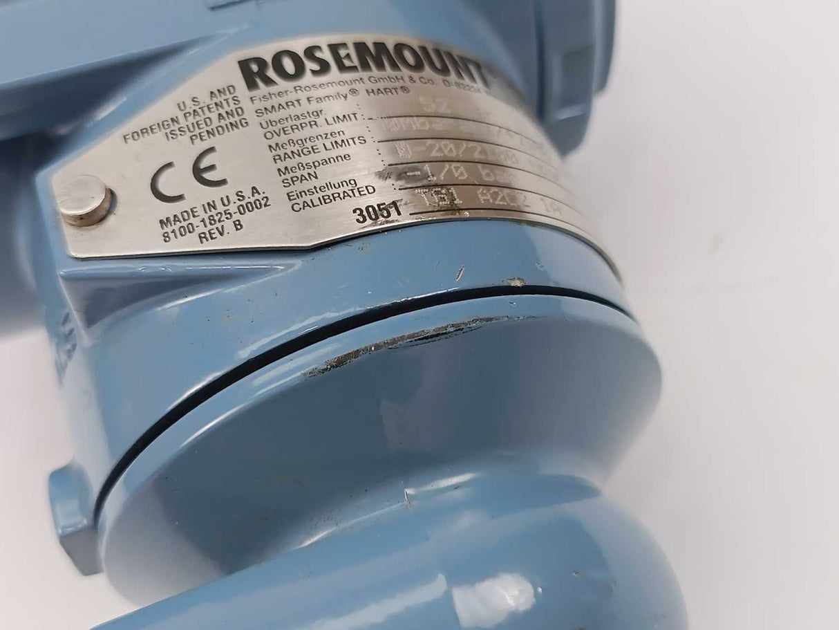 Rosemount 8100-1825-0002 Pressure Transmitter 03031-2132-3112