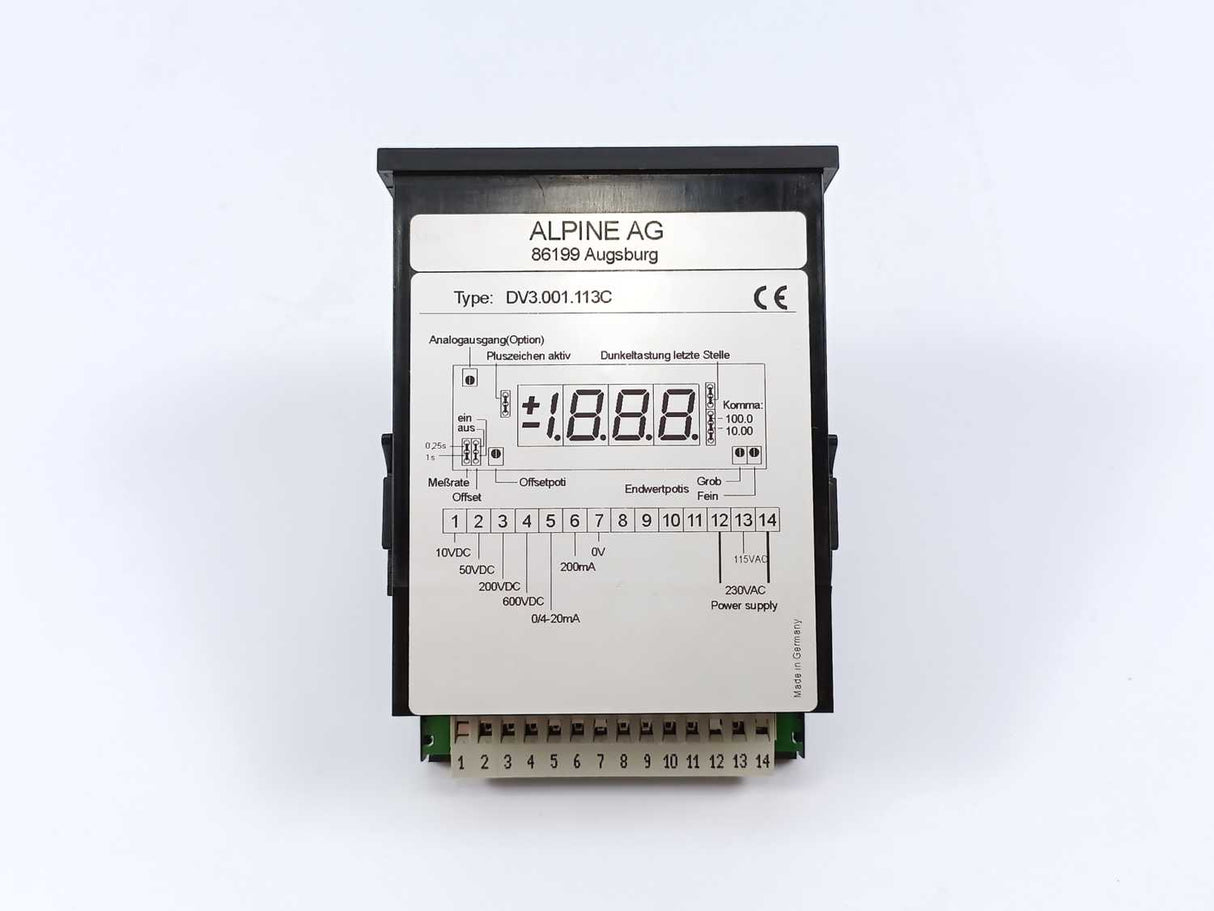 Alpine AG DV3.001.113C Digital Pressure Indicator