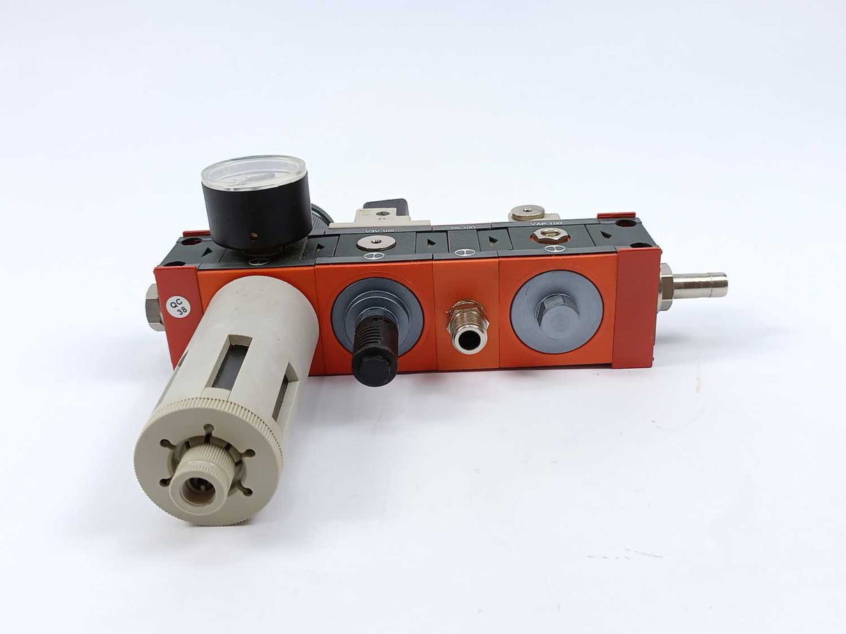 METAL WORK PNEUMATIC FR100-20 Filter Regulator W/ V3V100 + PA100 + VAP100