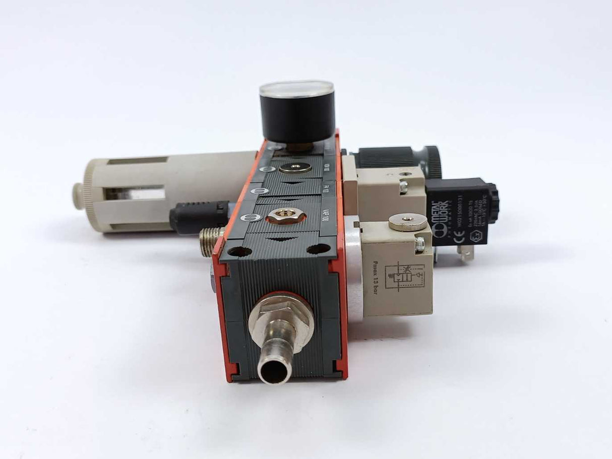 METAL WORK PNEUMATIC FR100-20 Filter Regulator W/ V3V100 + PA100 + VAP100