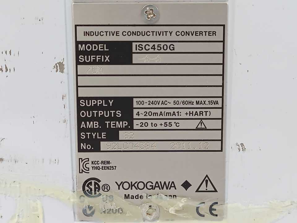 Yokogawa ISC450G EXAxt 450, 100-240V, 50/60Hz, Max: 15VA