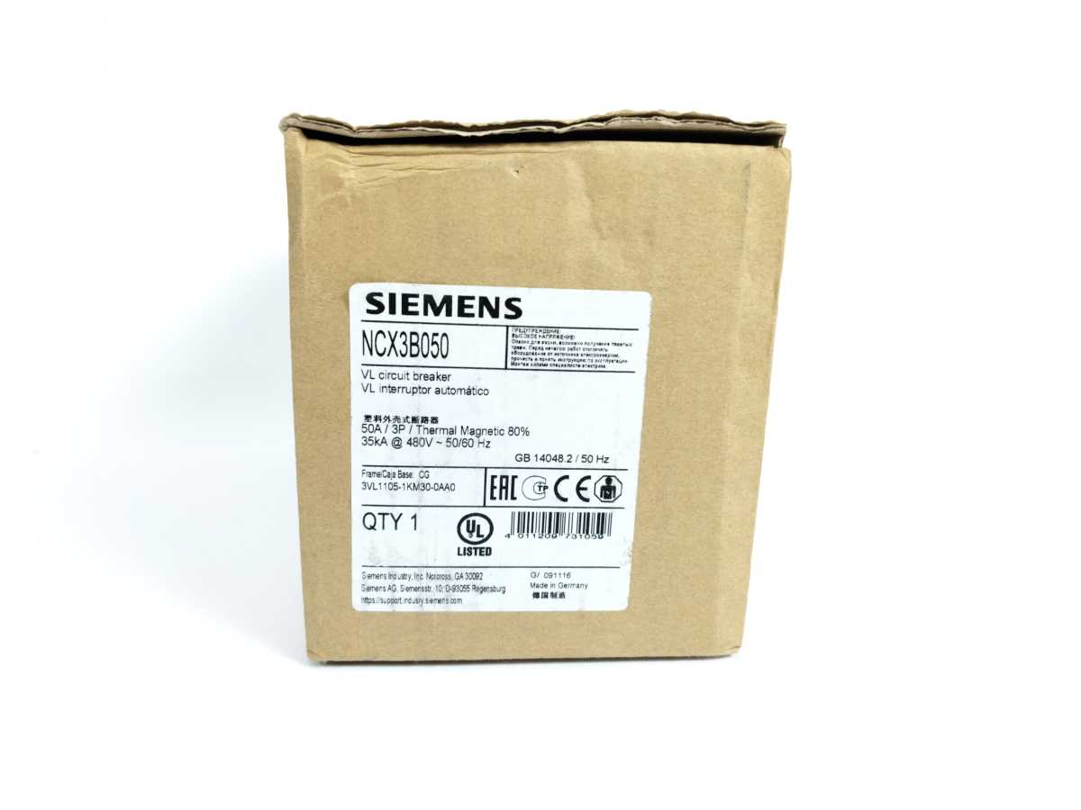 Siemens NCX3B050 VL Circuit Breaker NCGA