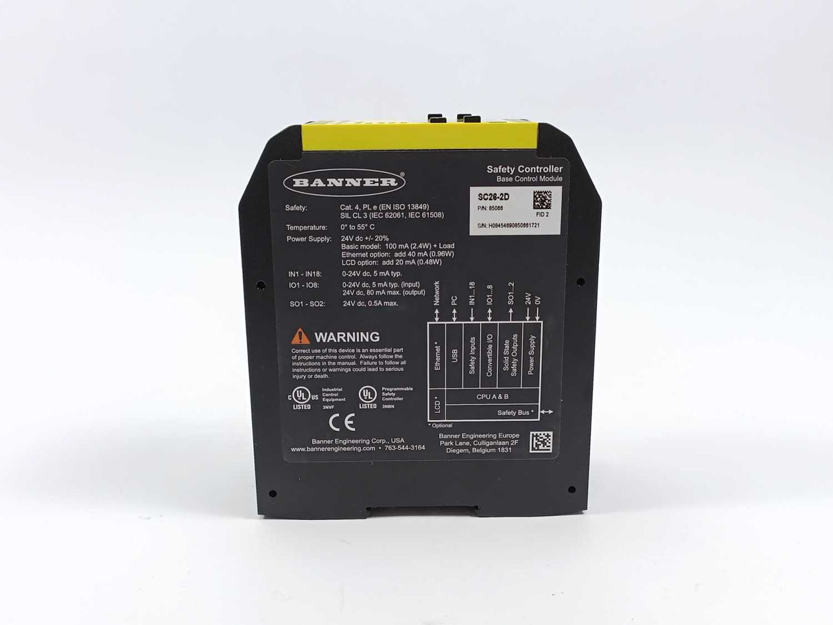 BANNER 85066 SC26-2D Safety Controller 24V dc