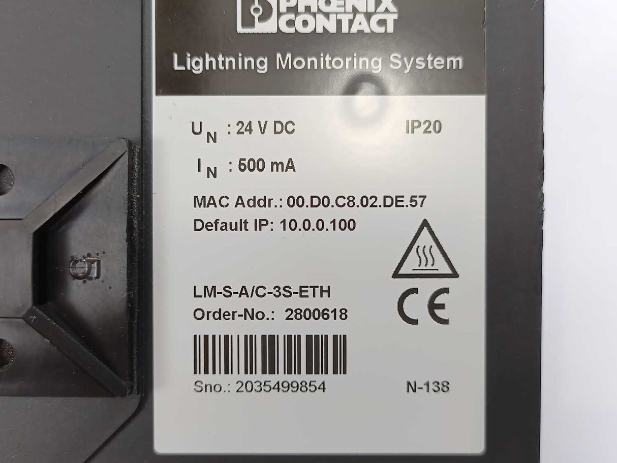 Phoenix Contact 2800618 LM-S-A/C-3S-ETH Lightning Monitoring System