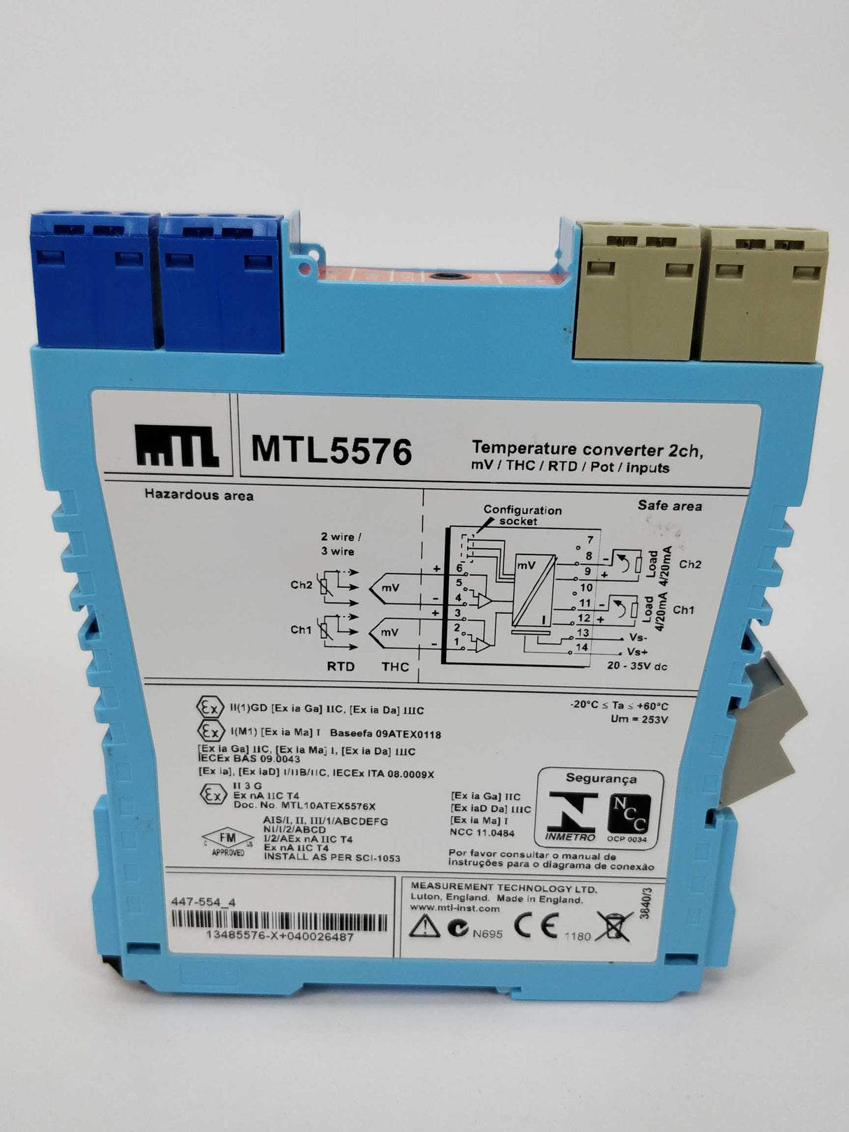 Measurement Technology Ltd MTL5576 Temperature converter 2ch