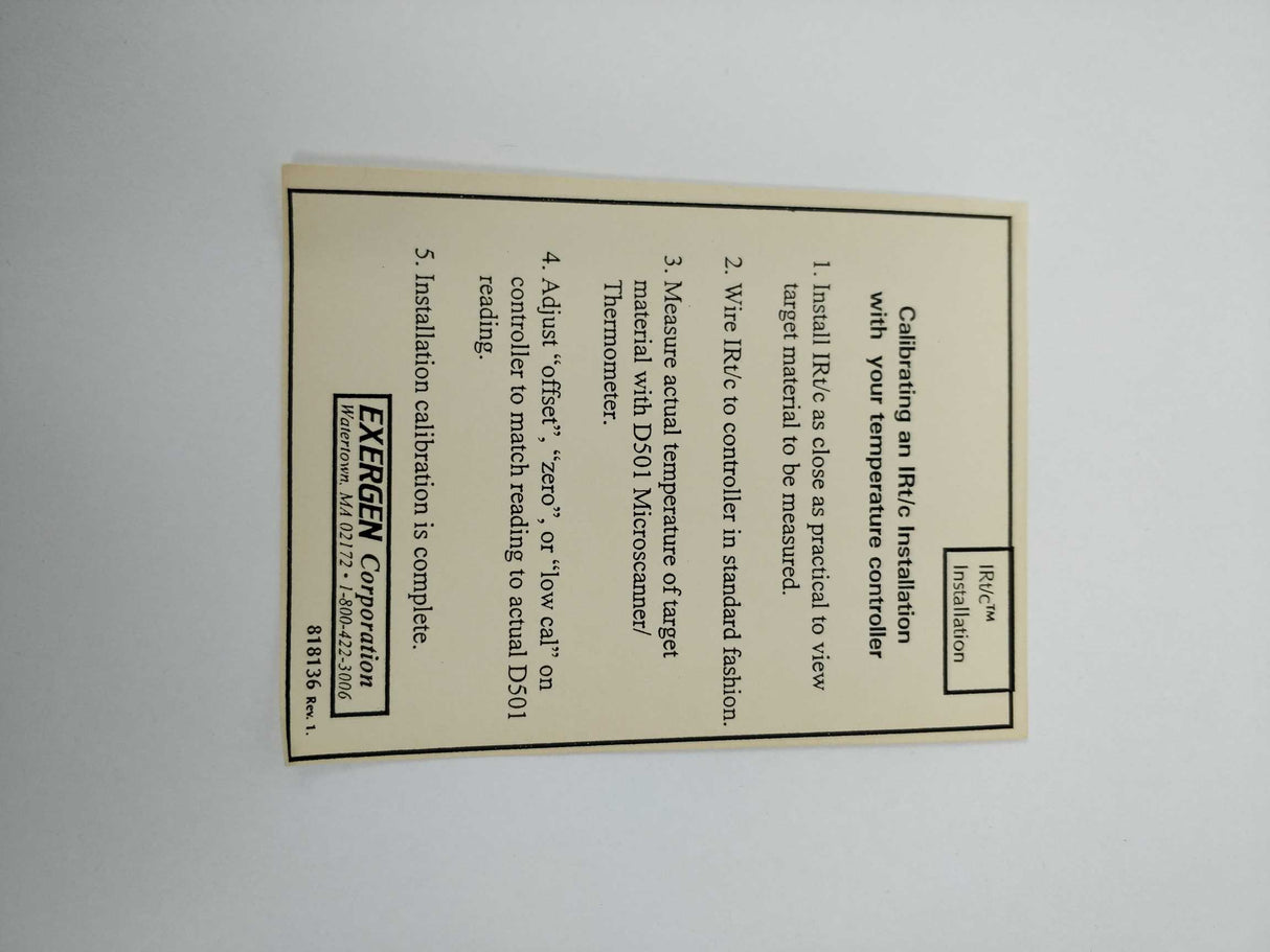 Exergen IRt/c.2 021193 Infrared thermocouple With 085535