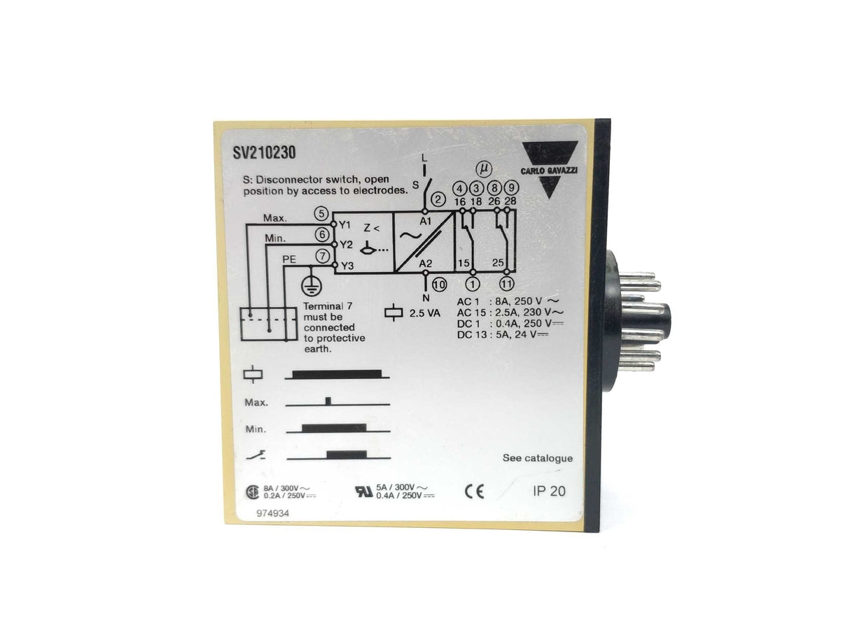 Carlo Gavazzi SV210-230 Dual Level relay 230V 50/60Hz
