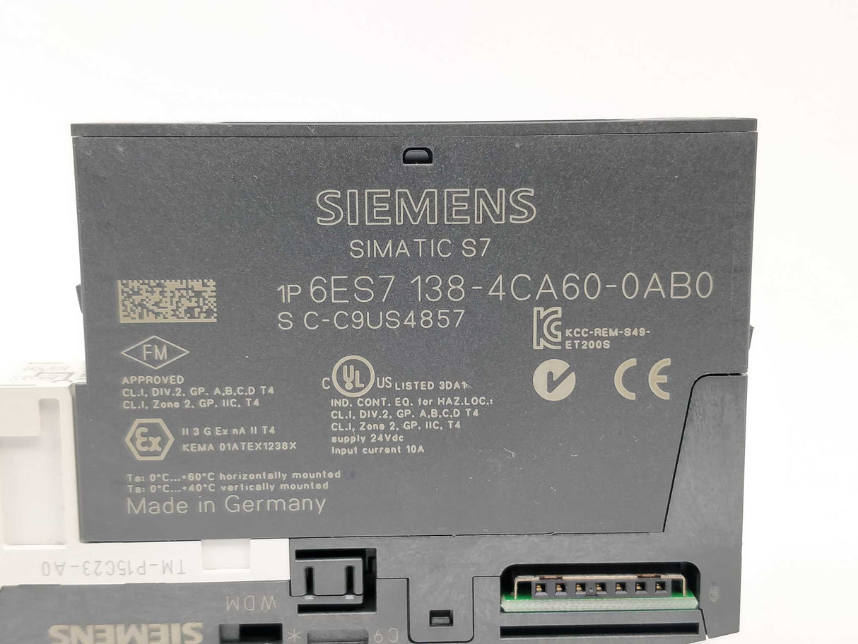 Siemens 6ES7138-4CA60-0AB0 E:02 & 6ES7193-4CD30-0AA0 E:02