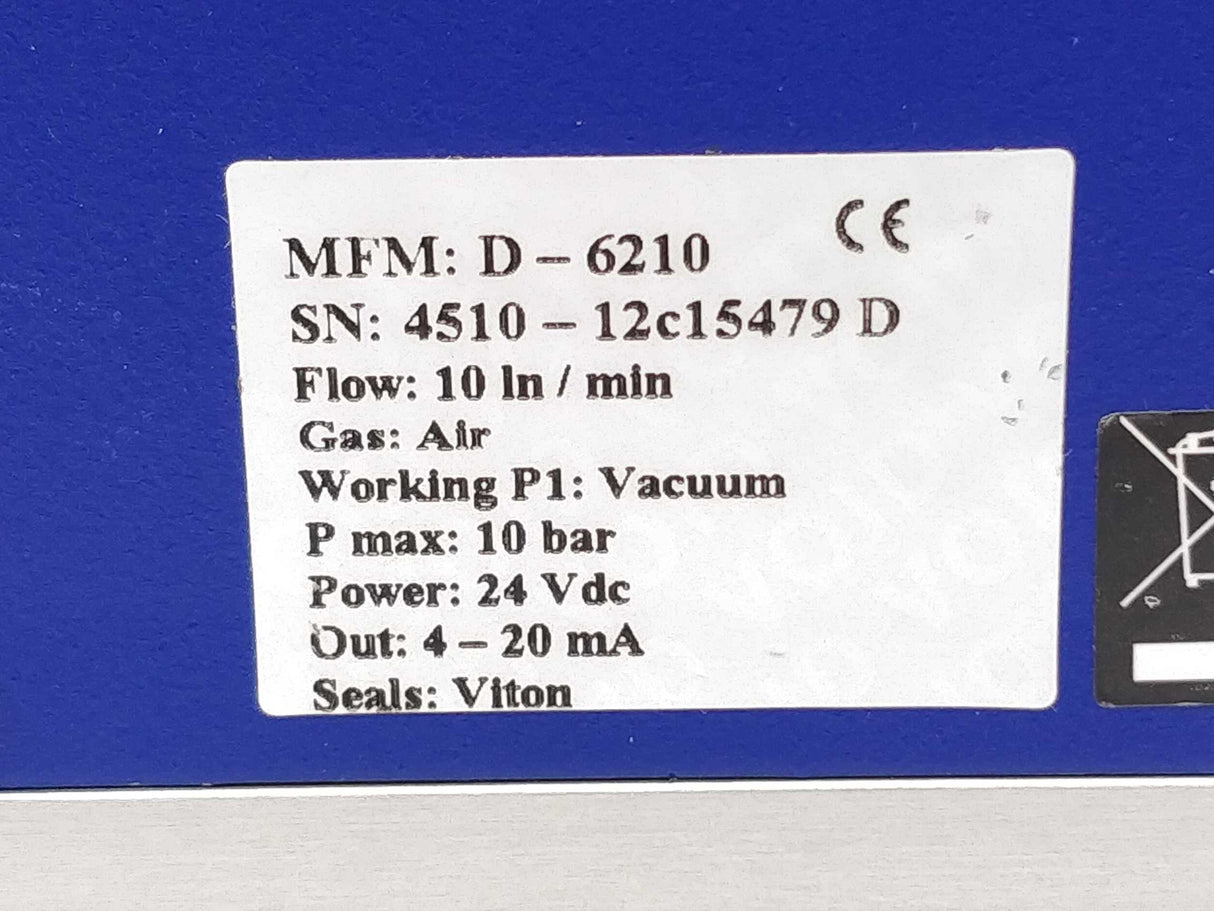 M+W Instruments D-6210 Mass Stream Sensor 24 Vdc