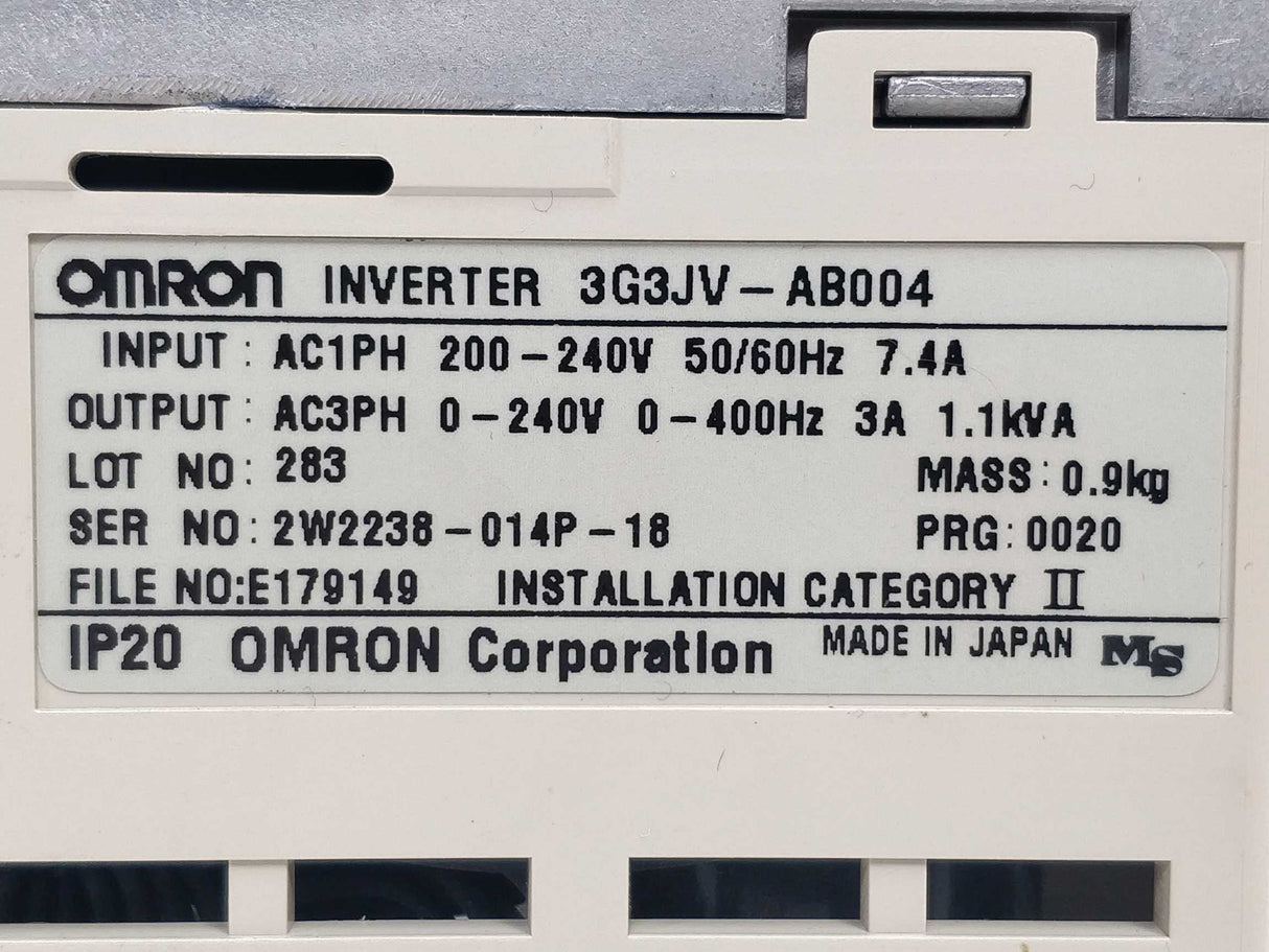 OMRON 3G3JV-AB004 3G3JV Inverter 0.55kW