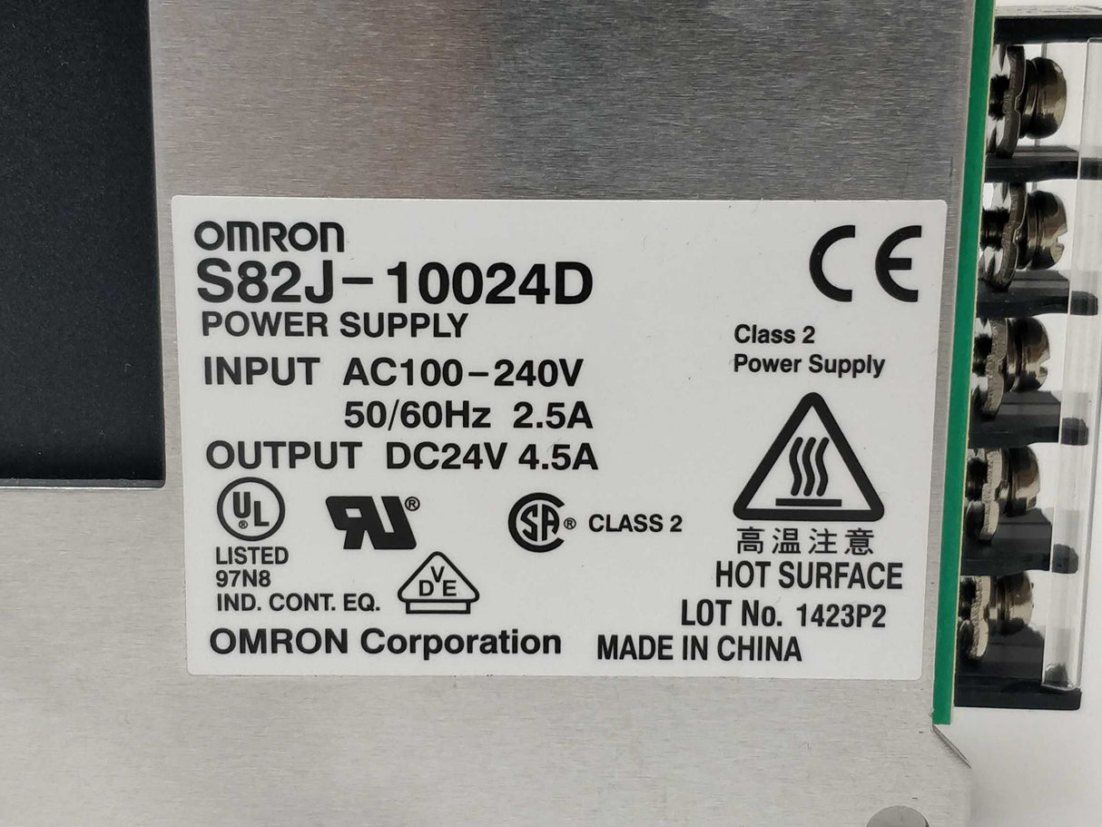 OMRON S82J-10024D PSU AC100-240V. 24VDC 2.5A