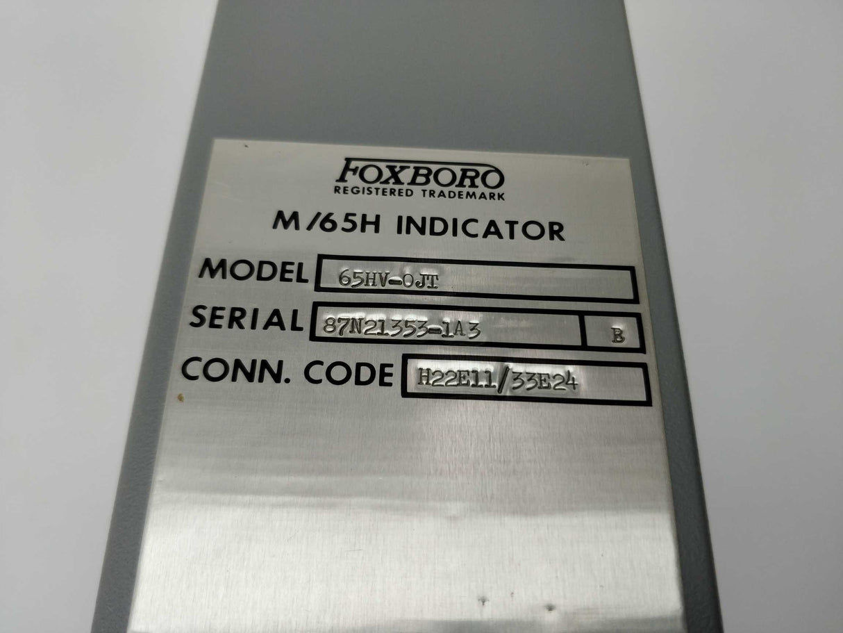 Foxboro 65HV-OJT M/65H Indicator Serial No 87N21353-1A3