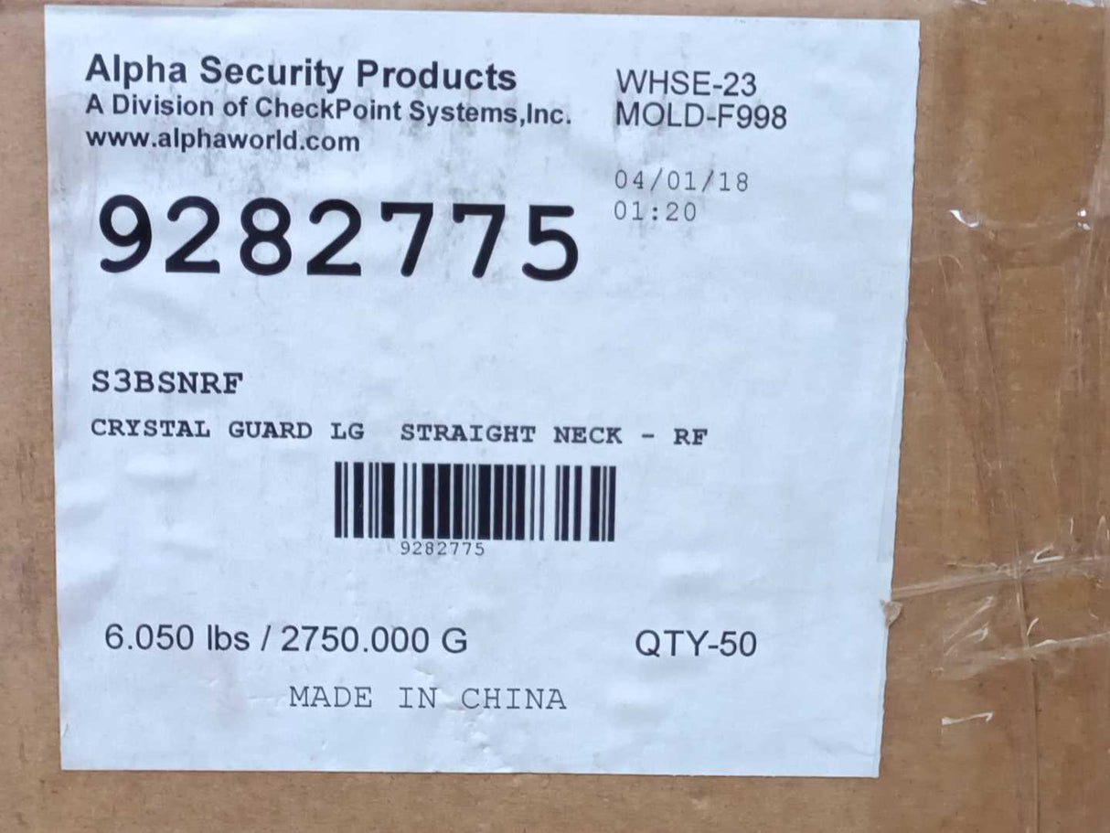 Alpha 9282775 CRYSTAL GUARD LG STRAIGHT NECK-RF Bottle Box 50 Pcs,