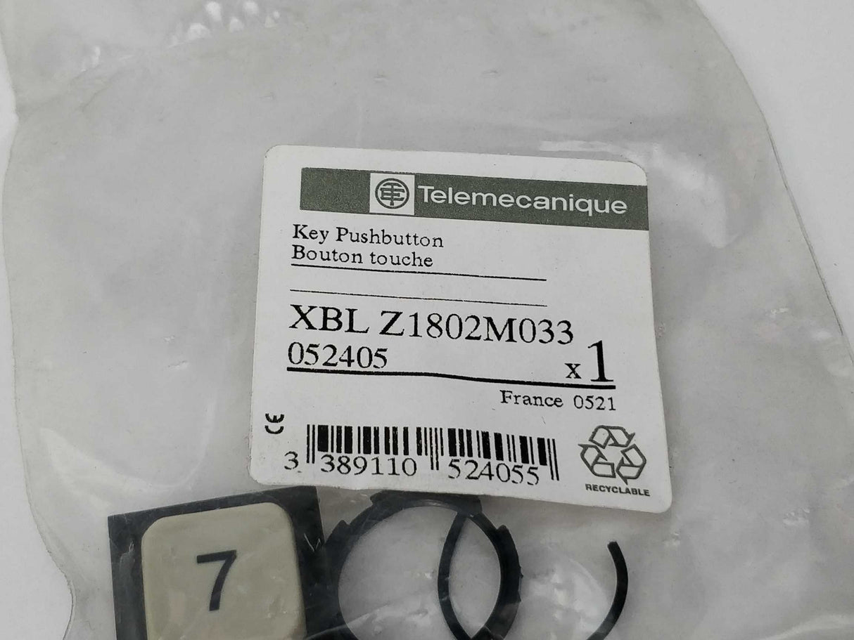 TELEMECANIQUE XBL Z1802M033 Key pushbutton 052405