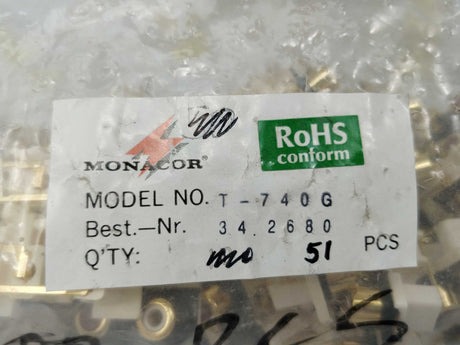 Monacor T-740G RCA panel PCB jacks 51pcs