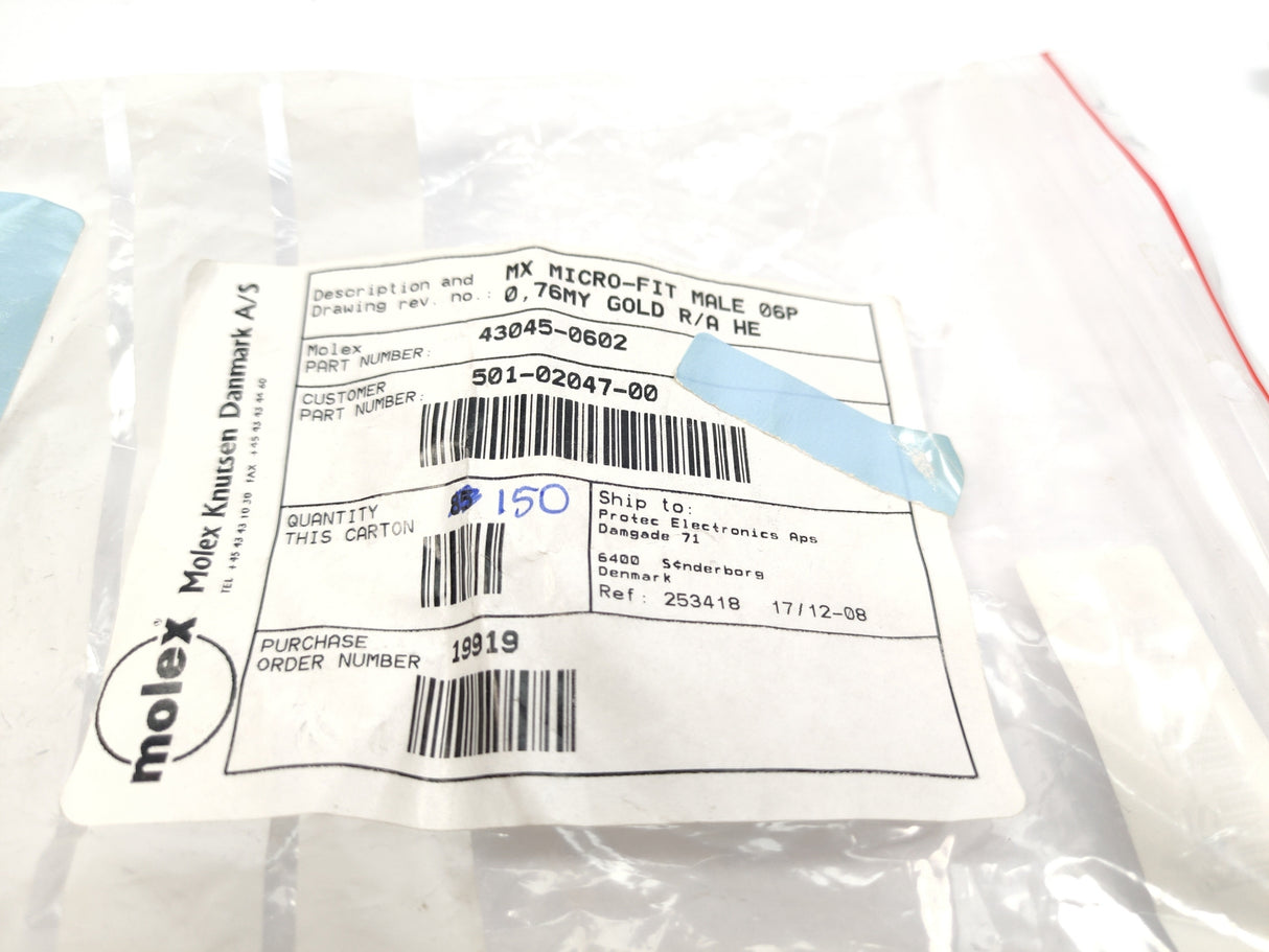 Molex 43045-0602 Shrouded header. 139 Pcs