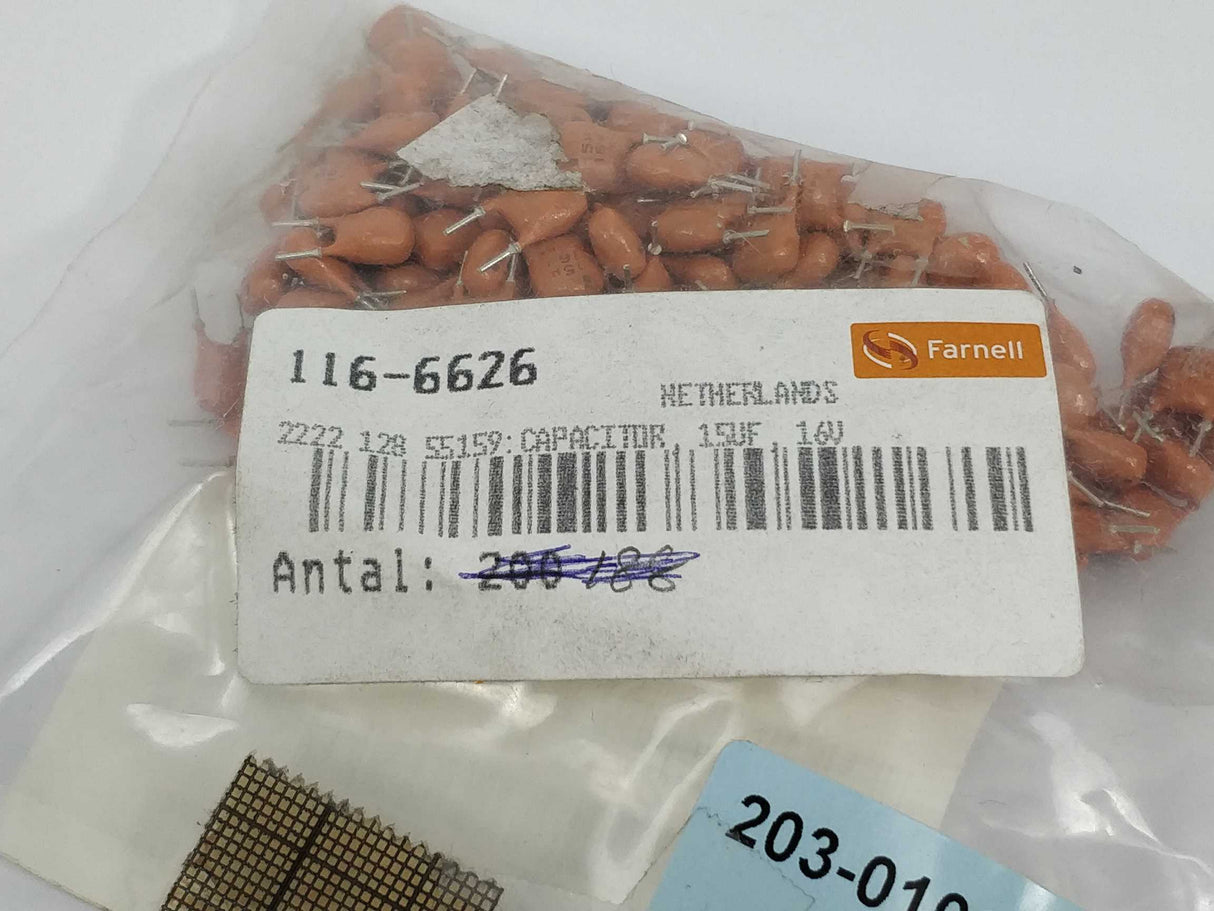Vishay MAL212855159E3 Electrolytic Capacitor 15µF 16V ±20% 190 Pcs.