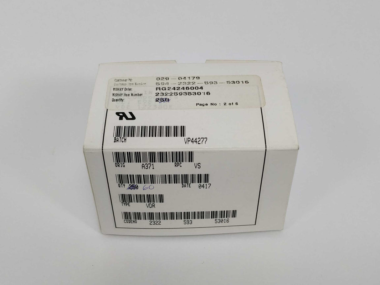 Vishay 232259353016 Varistor 60 Pcs BC1415-ND