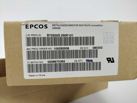 Epcos B72205S250K101 Varistors, 520 Pcs.