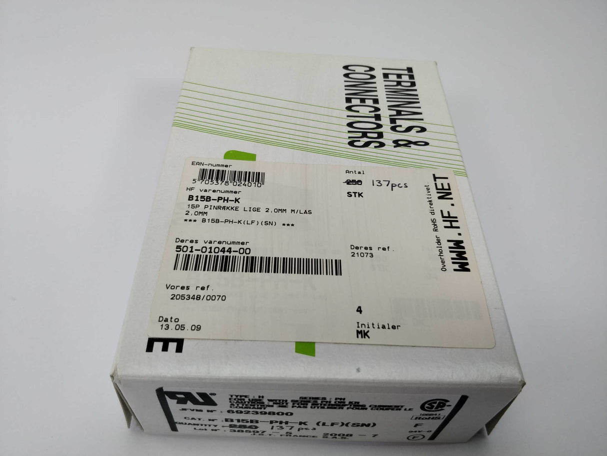 JST B15B-PH-K (LF) (SN) Connector header 137pcs