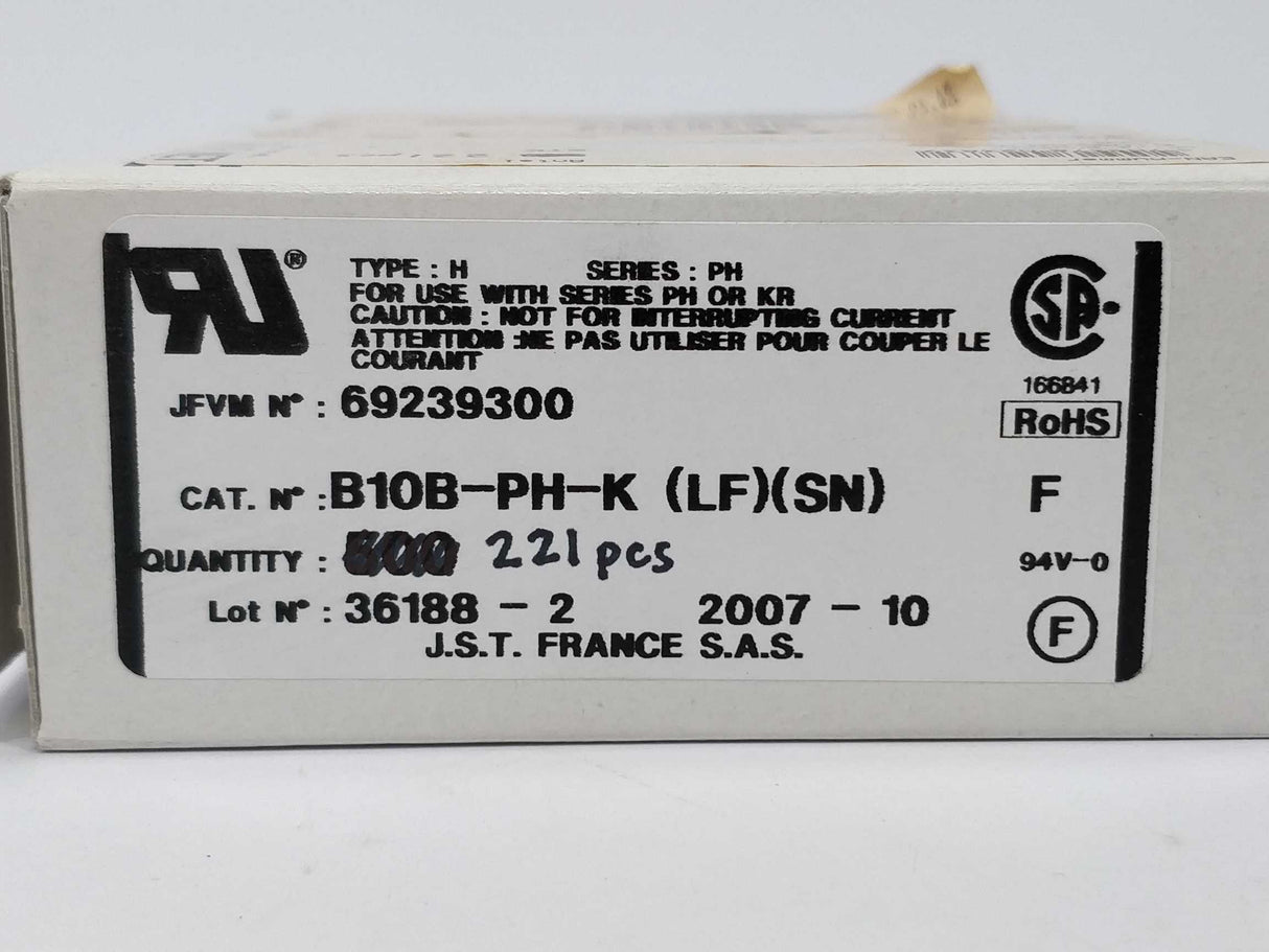JST B10B-PH-K (LF) (SN) Connector header 221pcs