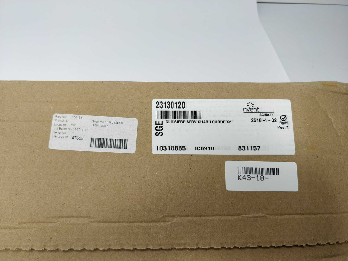 Schroff 23130120 Heavy-Load Slide Rail 100kg