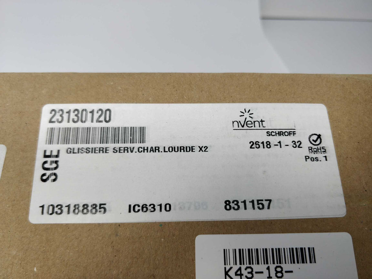 Schroff 23130120 Heavy-Load Slide Rail 100kg