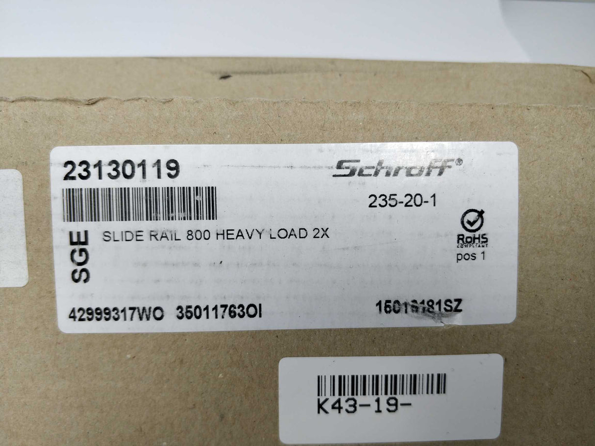 Schroff 23130119 Heavy-Load Slide Rail 100kg
