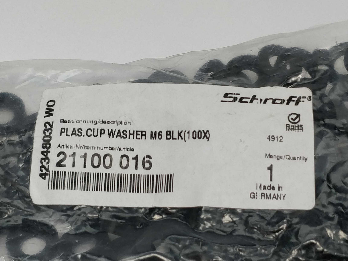 Schroff 21100016 Washer plastic M6 100pcs