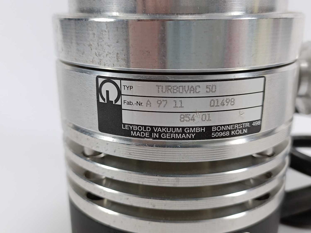 Leybold Vakuum 854 01 Turbovac 50 without Compound Stage w/ A gasket on top