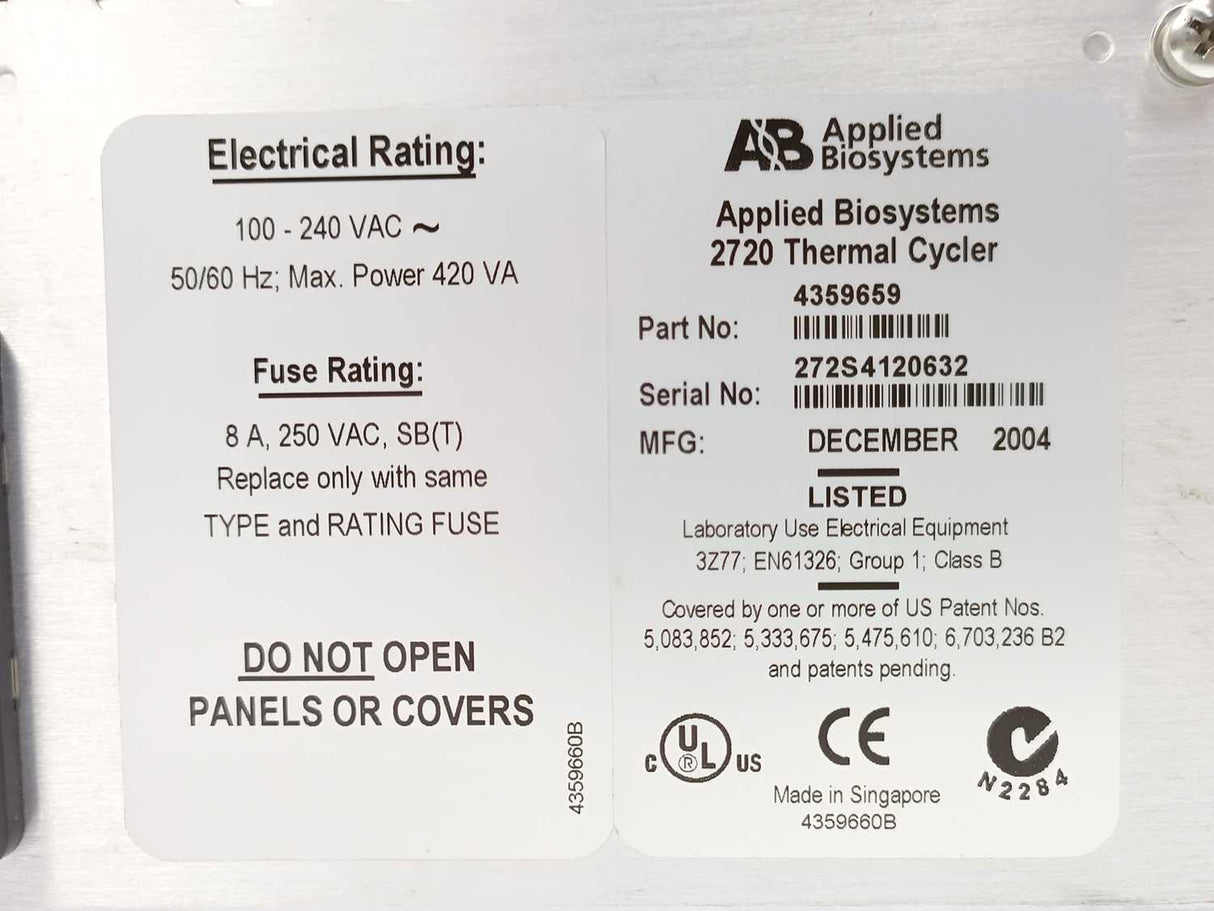 Applied Biosystems 4359659 2720 Thermal Cycler