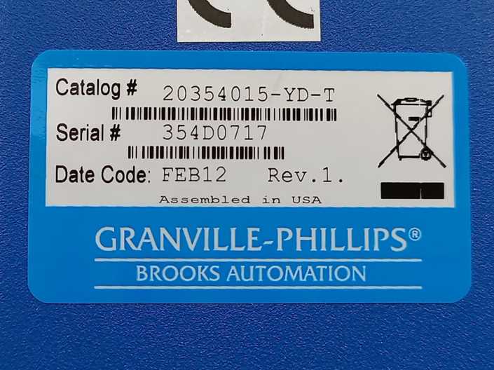 GRANVILLE-PHILLIPS 20354015-YD-T Micro-Ion Module Rev.1.