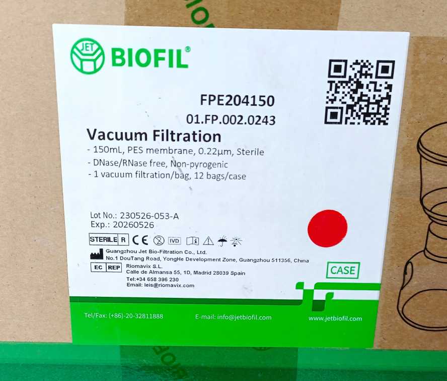 Biofil Vacuum Bottle Filter PES 0,22μm, 9x150ml, 1x 250ml, 1x500ml