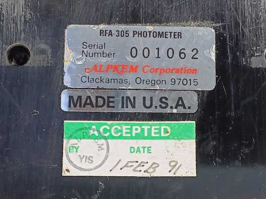 Alpkem RFA 305 305A Photometer
