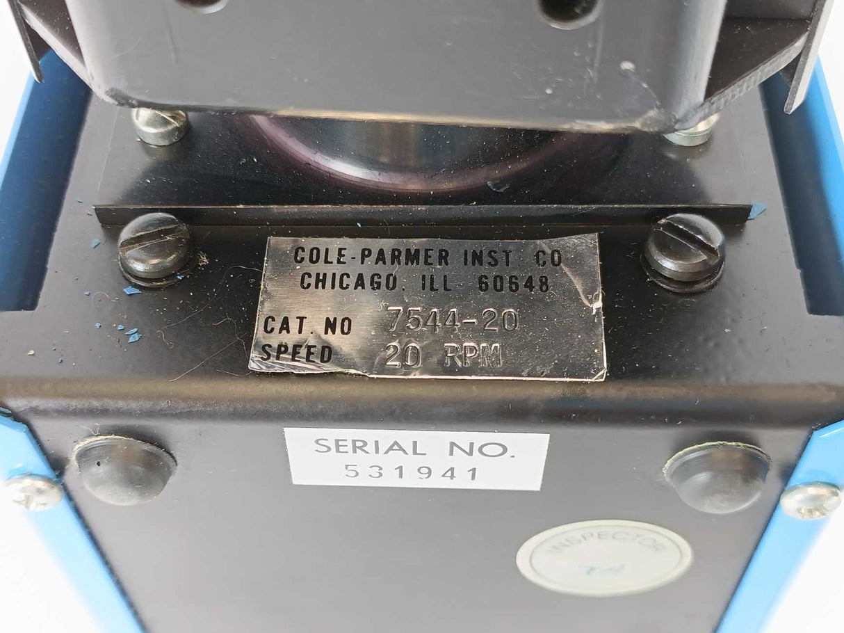 Cole Parmer 7544-20 MasterFlex Pump Drive 20 RPM