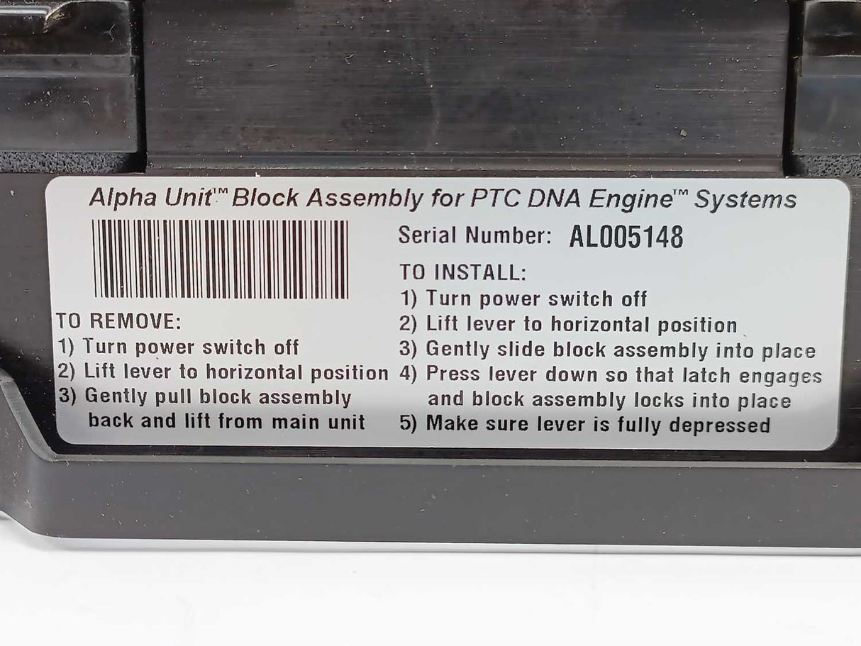 MJ Research 07-01809-00 Alpha Unit Block Assembly for PTC DNA
