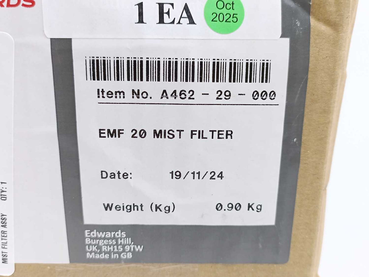 Edwards A46229000 Oil Mist Filter EMF20 + Accessories
