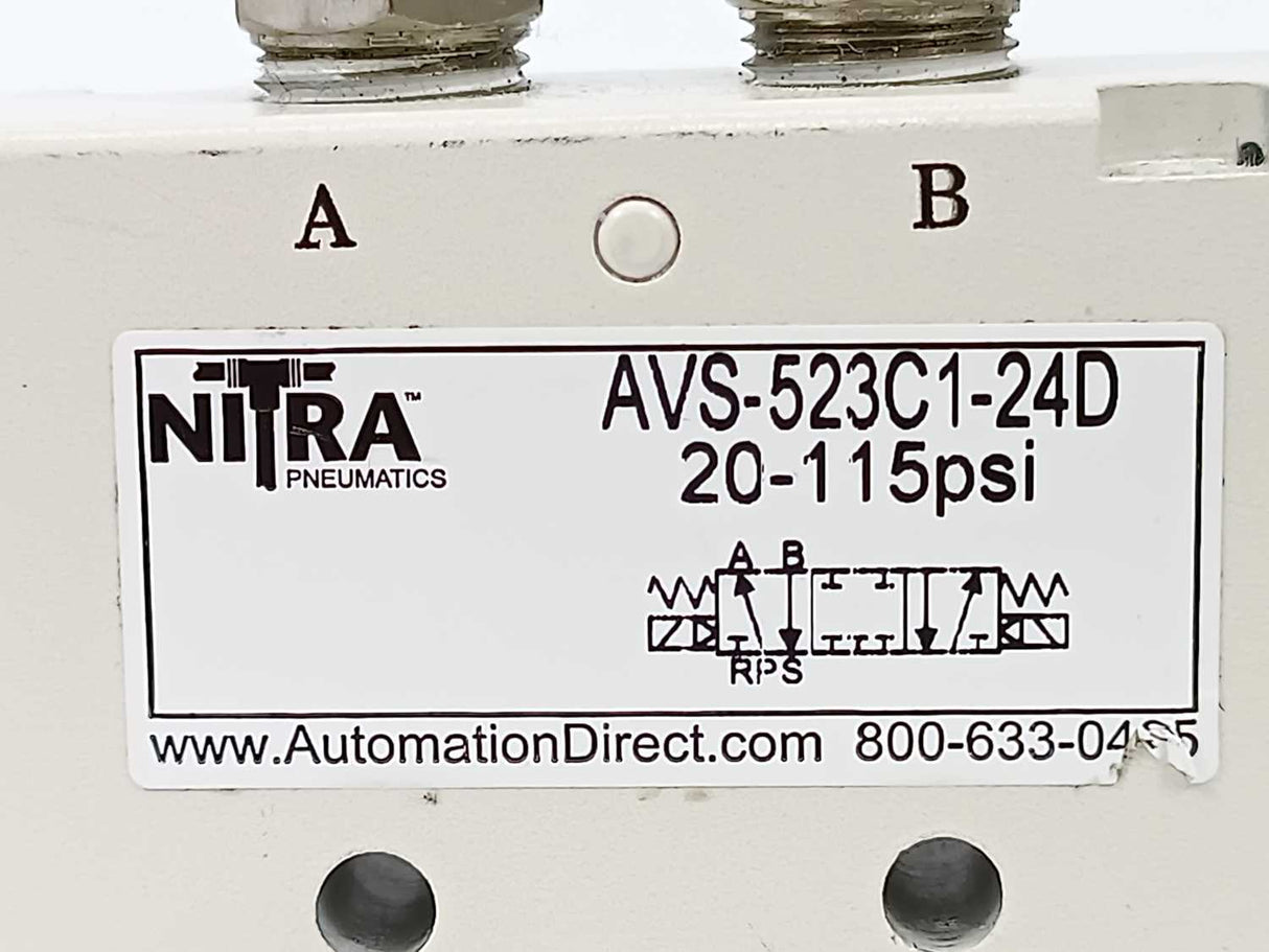 Automation Direct AVS-523C1-24D Pneumatic Solenoid Valve 5-port 20-115psi