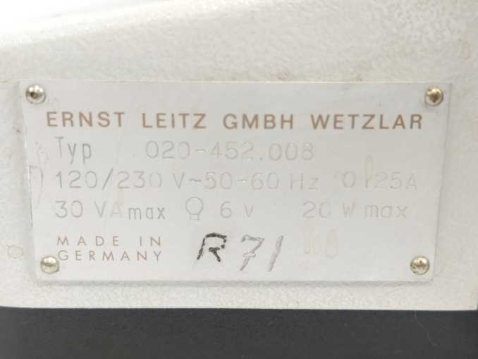 Leitz Wetzlar 020-452.008 DIALUX 20 EB Microscope **FOR SPARE PARTS**