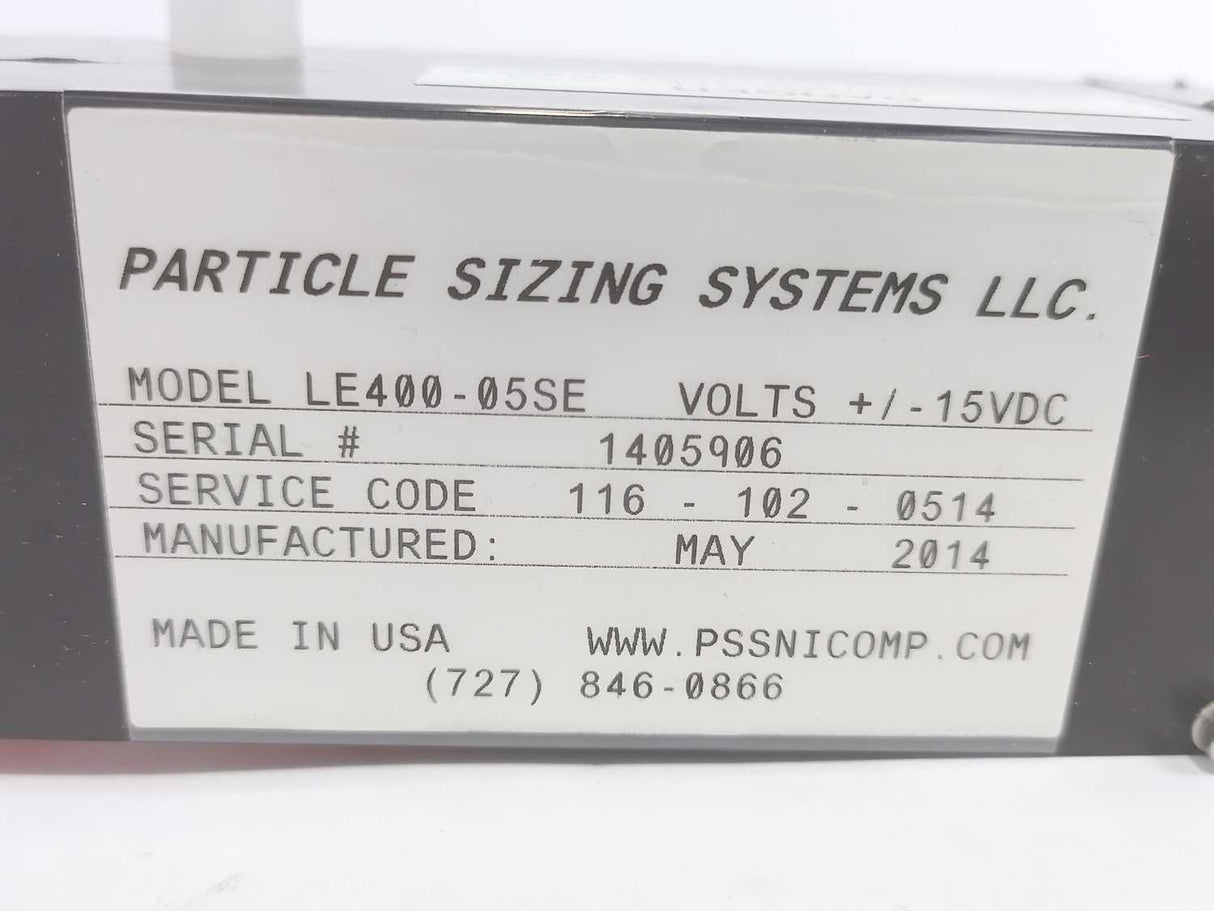 Particle Sizing Systems LLC. LE400-05SE Particle measurement Sensor